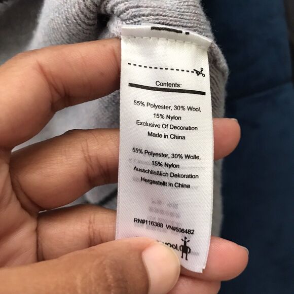 Smartwool Lilac Gray Striped V Neck Long Sleeve Stretch Knit Pullover Top - S - Picture 9 of 10